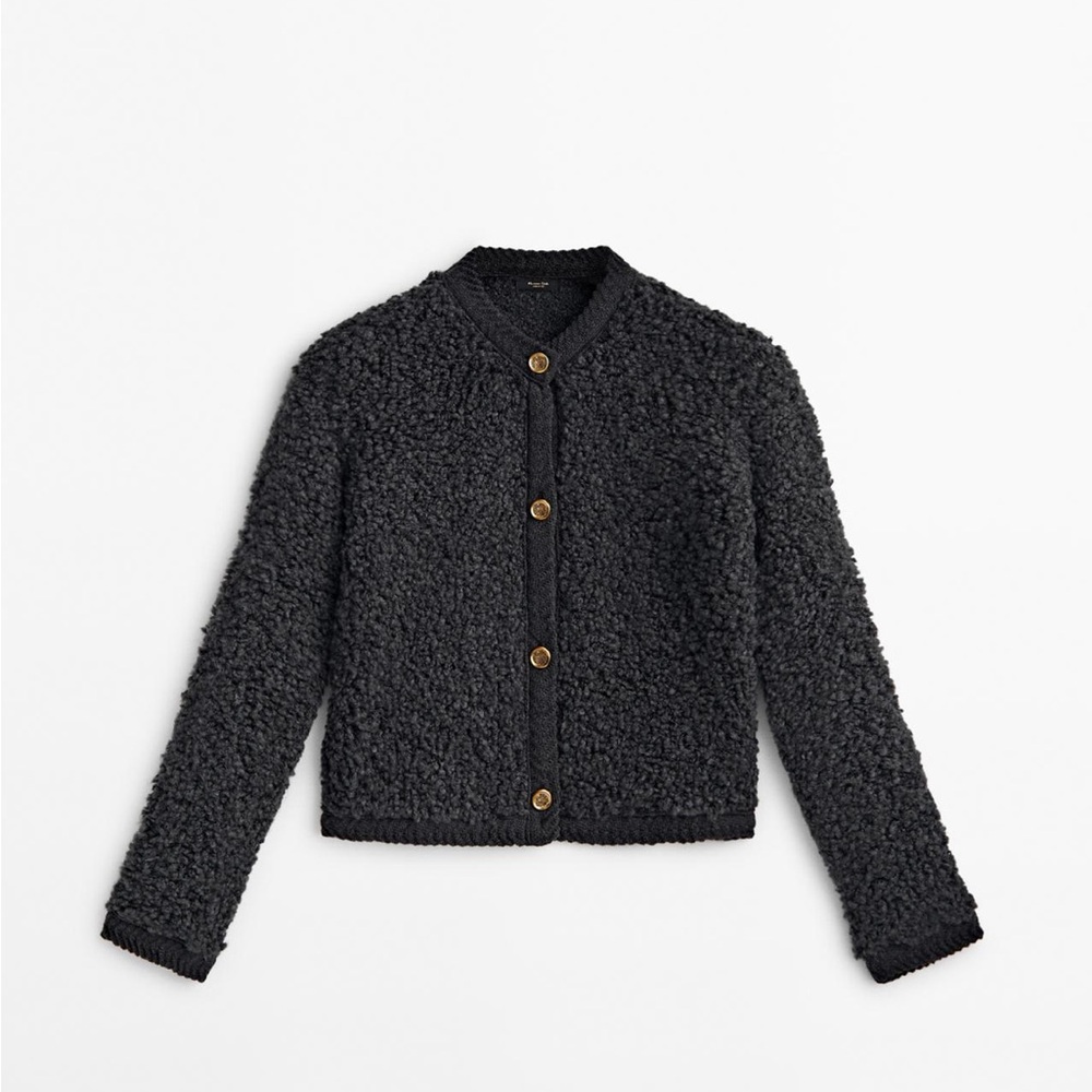 MASSIMO Dutti Boucle Knit Cardigan
